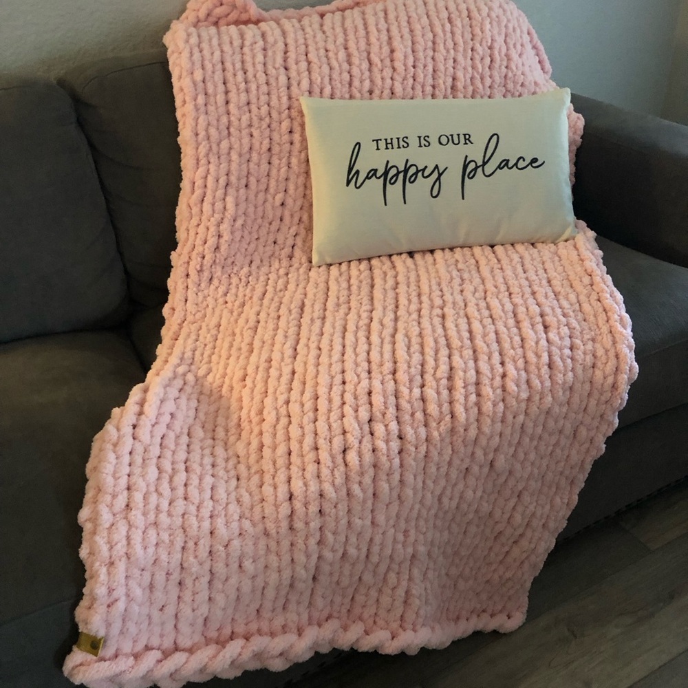 💋🔝HP🔝💋Chunky Light Pink Breathable Blanket
